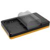 mtb more energy Caricabatteria doppio (Corrente, USB) per Olympus BLM-1 BLM-5 /C-7070, C-8080 /E-3, E-5, E-30, E-300, E-330, E-520 … v. lista - Alimentatore 2A incluso - 2 batterie simultaneamente caricabili