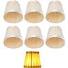 HERCHR Set di 6 Panno per Paralume a Tamburo per Lampadine a Candela, moderna copertura della luce del pendente pieghettata, Paralume Piccolo per Lampadine E14, Paralume in Tessuto per Tavolo Lampada