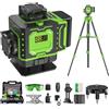 Pdgrid Livello Laser Cantiere Autolivellante 360° x 4 Con Treppiede, Lazer Livelli 4D 16 Linee Laser, Modalità Impulso Esterno, 2 x Batteria, Livellamento Automatico, Supporto Rotante, Telecomando