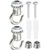 PATIKIL 37mmx23mm Soffitto Gancio, 2pz Vite Ganci Luce Fissaggi Accessorio per Sospeso Piante, Cristallo Lampadari, Candele Lampadari, Barra Luci, Lanterne, Nichel Tono