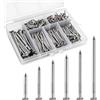 OMOTOOL Set di 480 chiodi in acciaio inox 304, per appendere quadri, 6 misure
