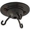 ElekTek Rosone da soffitto con 3 ganci per accessori di illuminazione sospesi, Pendenti, paralumi invertiti e lampadari - Finiture metalliche tradizionali Bronzo