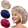 OPVYAEU Set 3 Cuffia Notte Satin Capelli Cuffia Satin Capelli Notte Bonnet Satin Capelli Notte Protezione Capelli Ricci Lisci Donna Bambina Dormire Casa