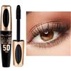 HISUNBEN Mascara viola impermeabile, 10 ml, resistente all'acqua, a lunga durata, volumizzante, per Natale, Halloween, feste, matrimoni (Tubo nero - Nero)