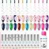 EODCI Set di 12 colori gel per unghie in gel con brillantini riflettenti, per discoteca, colore argento, rosa, UV, gel per pittura e gel per fai da te