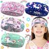 Soundzero 4 Pezzi Fascia Traspirante Ragazze, Fasce per Capelli Bambina Unicorno, Donne Turbante Fasce Elastiche, Fascia per Capelli Elastica e Larga, Fascia Colorata per Bimba 5-15 Anni(Unicorno)