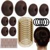 DIPZO Set di 63 pezzi per chignon in diverse dimensioni, creatore di chignon con forcine e fasce elastiche per donne, bambini, ballerine di balletto (marrone)