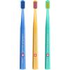 Curaprox CS Spazzolino da denti | Testina compatta per bambini e adulti/Pulizia ultra delicata/Confezione da 3 | Colori misti | Prodotto in Svizzera