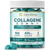 CALIU GUMMY | Collagene Marino Idrolizzato Gummies 400 mg | Acido Ialuronico, Coenzima Q10 e Vitamine C, D, E | 90 Caramelle Gommose | Pelle, Capelli, Unghie e Articolazioni | Senza Zucchero | 3 Mesi