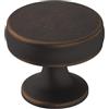 Amerock Pomello per armadietto, bronzo lucidato ad olio, diametro 32 mm, fama, confezione da 1, pomello per cassetti, hardware per armadietti