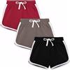 VilyR Pantaloncini sportivi da bambina, con delfini, per corsa, danza, yoga, casual, da spiaggia, confezione da 3 pezzi, 4-14 anni, Rosso/Grigio/Nero, 7-8 Anni