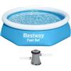 Bestway Fast Set 57450 - Ø244x61 cm - Piscina gonfiabile + Pompa filtro 16 W
