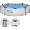 Bestway Steel Pro Max 56408 - Ø305x76 cm - Piscina Rotonda + Pompa filtro 16 W
