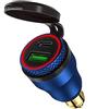iMESTOU Alluminio 30W Caricatore da Spina DIN a USB C Erogazione di Energia Ricarica Rapida USB 3.0, Adattatore DIN Moto Impermeabile Adatto per 12V-24V Hella DIN Socket/BMW Ducati Triumph