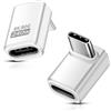 Puiseno 2 adattatori USB C Extender 90 gradi, 80 Gbps USB C maschio a femmina, adattatore ad angolo verticale, 240 W Thunderbolt 5 Extension Connector per iPhone 15/16, tablet, telefoni, altri dispositivi di