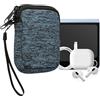 kwmobile Custodia in Neoprene con Zip per Smartphone XXS - 3/3,5 - Astuccio Portacellulare a Sacchetto XXS con Cerniera - Borsa in deep ocean/nero