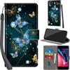 PHINIENLAND Cover per iPhone 7/8 / SE 2020/2022 Case PU Pelle Custodia [Kickstand] [Chiusura magnetica] [Slot per Schede], Portafoglio Flip Custodia per iPhone SE,Farfalla