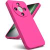 Oududianzi - Cover per Honor Magic 8 Lite 5G, Custodia Silicone Liquido, Interno in Microfibra Morbida, Protezione Antiurto Resistente - Rosso Rosa