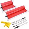 GAESHOW Kit Spatola per Lisciatura con Manico Telescopico, 25cm+40cm | Kit Spatole per Stucco con Lama in Acciaio Inossidabile da 0,35 mm, Costruzione di Pareti a Secco e Decorazione