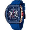 MF MINI FOCUS Mini Focus Orologio Uomo Sportivo alla Moda, Orologio Cronografo al Quarzo Impermeabile con Funzione Luminosa e Calendario, Cinturino in Silicone Morbido, Orologio Casual per Uomo