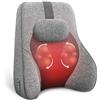 COMFIER Massaggiatore Schiena con 8 Testine per Massaggio Shiatsu e Funzione Riscaldante: Cuscino Massaggiante Premium per Sedie da Ufficio, Supporto Lombare in Memory Foam come Massaggiatore (Grigio)