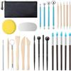 Rainway Set di 27 pezzi utensili per modellare, strumenti per modellazione, strumenti per scultura, utensili per argilla set di utensili per ceramica con sacchetto di conservazione, strumenti per