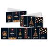 Edition Colibri 11162 Set di Cartoline Natalizie Nostalgiche con Busta: DIN Lungo (10,5 x 42 cm), Albero di Natale Dorato, Nero, Oro, Multilingue