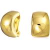 Bling Jewelry Geometrico Pianura Minimalista Gambero Huggie Metà Cerchio Clip Su Orecchini Per Le Donne Non Forate Orecchie D'Oro 14K Placcato Ottone
