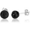 NKlaus coppia di orecchini a perno in onice 925 argento placcato in rodio 8mm orecchini tondi sfaccettati 3778