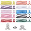 SUPERFINDINGS 100 spille da bavero per cancro al seno, 10 colori, per il cancro al seno, in lega di alta qualità, distintivo smaltato, fiocco di speranza, per regali da donna
