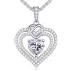 CDE Collana Donna Cuore Regalo Gioielli Donna Pendente Argento S925 Diamante in Moissanite 1-3ct Purezza VVS1 Colore D per Festa Della Mamma Compleanno San Valentino per Lei Mamma Fidanzata Moglie Amica