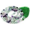 Generic Fukugems 108 mala tibetano collana per donne uomo, mala bracciale buddista, meditazione mala, rainbow fluorite yoga mala