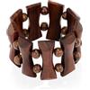 NKlaus Bracciale largo in legno Bali - Elastico, Misura regolabile, Braccialetto naturale fatto a mano per uomo e donna 13907