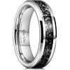 King Will Fede nuziale da uomo in tungsteno con intarsio meteorite, 6 mm 8 mm, anello di fidanzamento lucido per coppie, anello di promessa per donne, vestibilità comoda, V 1/2(64.64mm), Carburo di