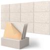 Kuchoow Pannelli Fonoassorbenti Rettangolari Adesivi Decorativi da Parete per Casa | Decorativo Pannello Acustico di Design, Ideale per Soffitto e Porta, Sala, Riduce l'Eco, 12 Pezzi, 1,44 m², Beige