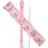 Czzmy Flauto dolce per bambini principianti soprano impugnatura tedesca, flauto a 8 fori per adulti, registratore con custodia, penna per la pulizia e istruzioni (rosa 2)