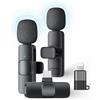 KUKIHO Microfono Lavalier Wireless per iPhone/Android (2 Trasmettitori), Mini Microfono Clip Riduzione Rumore Plug-and-Play per Registrazioni Video, Podcast, TikTok, YouTube, Vlog