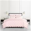 kate spade new york Eclipse kate spade new york Stripe Dot Set di biancheria da letto king size, 100% cotone, reversibile, per tutte le stagioni, lavabile in lavatrice, rosa