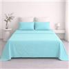 Ruggeri - Completo Letto - 100% Morbida Microfibra di Alta Qualità | 2 Federe 50x80cm + 1 Lenzuolo con Angoli 170x200cm + 1 Lenzuolo Sopra 240x280cm - Collezione Beat (Azzurro, Matrimoniale)