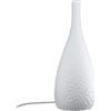GILDE Lampada da tavolo Zappo - Porcellana - Bianco - Opaco - Forma di bottiglia - Altezza 32 cm x Ø 13 cm - Lampada da formica