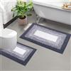 Enyhom Set Tappeti Bagno 2 pezzi in Microfibra, Morbido Tappeto Bagno Antiscivolo Assorbente Lavabile in Lavatrice, Moderni Tappetino Bagno di Lusso Tappeto da Bagno per Doccia Bagno, 50x80+U50x60cm
