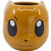 Elbenwald tazza in design 3D per fan di Pokémon - design Eevee - 9 x 9 x 13 cm - 400 ml - ceramica - marrone