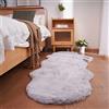 Ghouse Faux Tappetto di Pelle di Pecora Tappeto a Pelo Corto Lavabile Fluffy Uni Effetto Pelliccia Antiscivolo Facile da Pulire, Dimensione: Pelliccia Sintetica 60 x 180 cm, Colore: Grigio