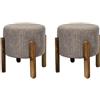HOME DECO FACTORY, HD0335, Set di 2 sgabelli Cotele Scott Tortora, Morbidezza, Mobili, Seduta, Panca e Sgabello, 35,5x35x35 cm, Altezza seduta 30 cm, Marrone Tortora