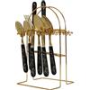 HOME DECO FACTORY, KA0534, Set Posate 24 Pezzi in Acciaio Inox Nero e Oro, Design Elegante e Moderno, Ideali per cene e pasti quotidiani, di Facile Manutenzione, Misura: 24 Pezzi, Nero e Oro