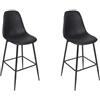 HOME DECO FACTORY,HD0190, Set di 2 Sedie da Bar Amber Nero M2, Bistrot Indus, Arredo, Seduta, Sgabello e Sedia da Bar, 44x110x52 cm, altezza seduta 70 cm, Nero Marrone