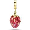 Swarovski Charm Idyllia, Taglio misto, Fragola, Rosso, Placcato color oro
