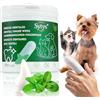 SYTYS Salviette Dentali per Cani e Gatti 50 Ditali Monouso Pulizia Denti Cane e Igiene Orale Rimuove Placca e Alito Cattivo Salviettine Toelettatura Profumate Menta Dentifricio Cani Spazzolino Dito Cane