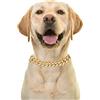 Halukakah Catena D'oro Iced Out per Cane,Diamante Cubano Collana Collare 14MM Placcato in Oro Reale 18 Carati 40cm Taglia S con 0 Confezione Regalo,Solo Decorazione