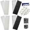 beaufan Set di 2 filtri per acquario, compatibili con filtro interno Fluval U3, contiene 4 cuscinetti filtro in schiuma di carbone, 4 filtri in spugna e 1 anello in ceramica, adatto per acquari